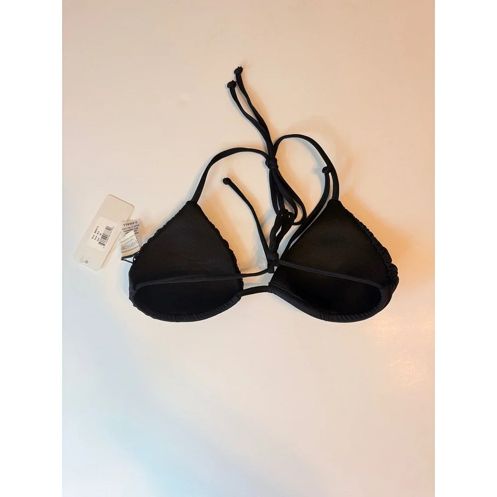 New L*Space Black String Bikini Top Size XS